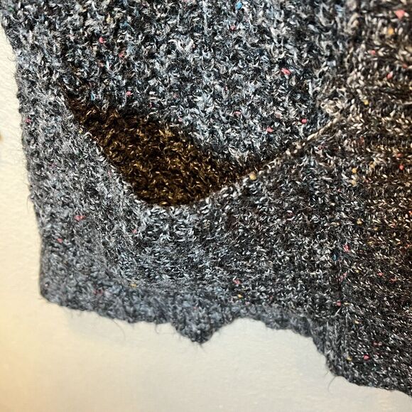Express‎ Womens Cardigan Small Black/Gray Speckled Open Front Long Sleeve - Picture 4 of 8
